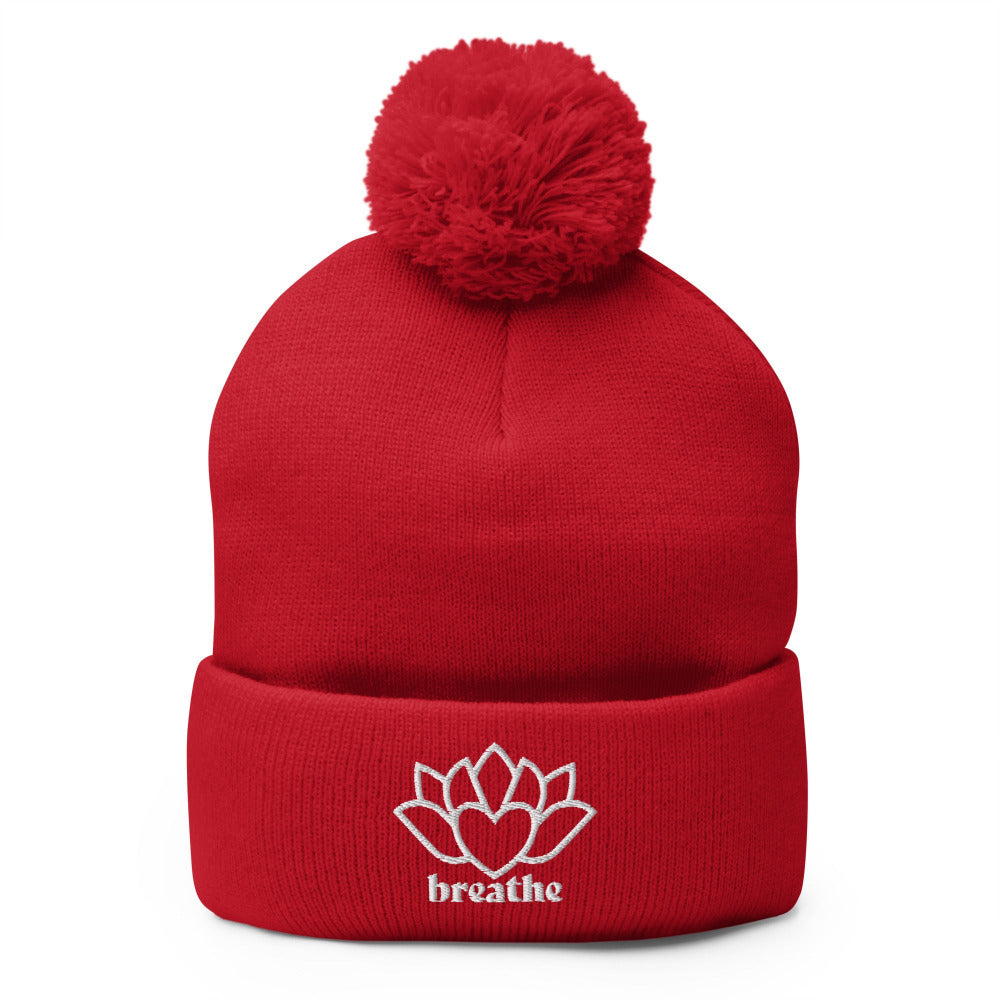 Breathe Pom-Pom Beanie - Red